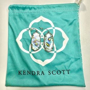 Kendra Scott Elle Silver Drop Earrings in Lilac Abalone